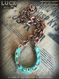 1601 Lucky Horseshoe necklace, horseshoe necklace, good luck, jewelry, lucky jewelry, necklace, copper, big, chunky, bold & badass, jewelry