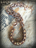 1602 Lucky Horseshoe necklace, horseshoe necklace, good luck, jewelry, lucky jewelry, necklace, copper, big, chunky, bold & badass, jewelry
