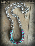 1609 Lucky Horseshoe necklace, horseshoe necklace, good luck necklace, lucky necklace, silver, big, chunky, bold and badass